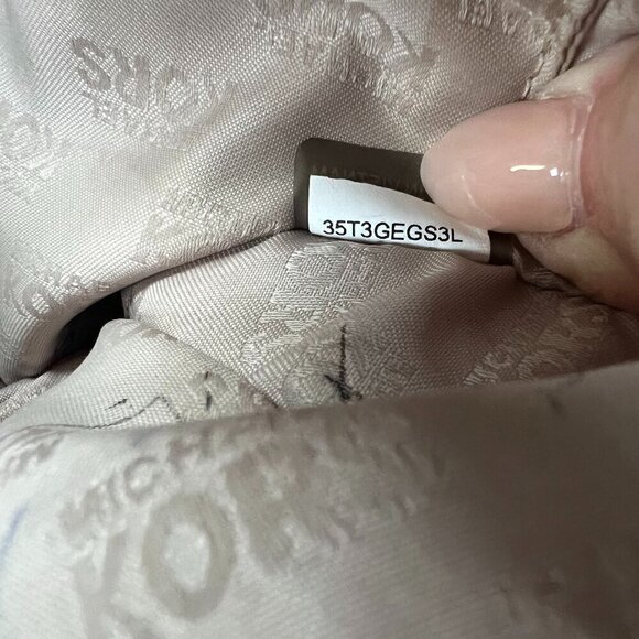 Michael Kors AUTHENTIC Vanilla Megan Lg Satchel Soft Pebbled Leather Handbag - Picture 8 of 12